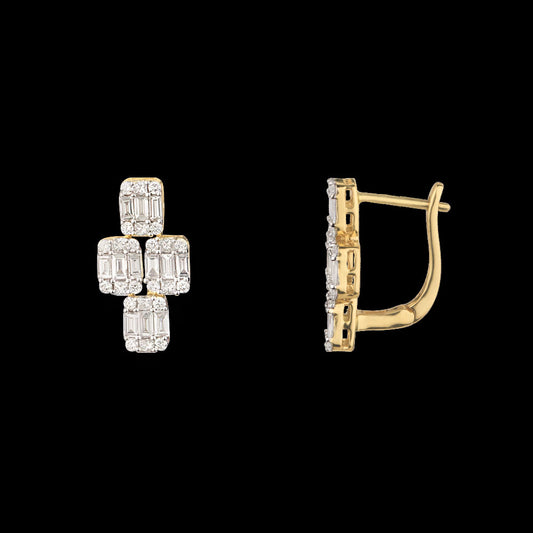 14K Yellow Gold Diamond Earrings - 1.14ct VS-FG