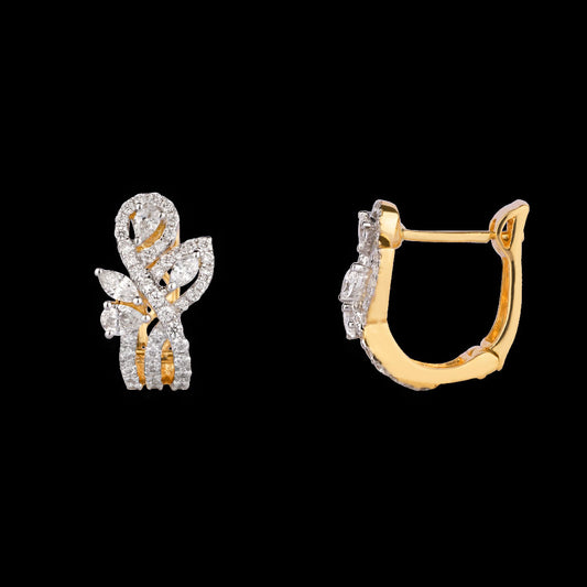 14K Yellow Gold Diamond Earrings - 0.84ct VS-FG