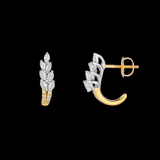 18K Yellow Gold Diamond Earrings - 0.763ct VS-SI-GH