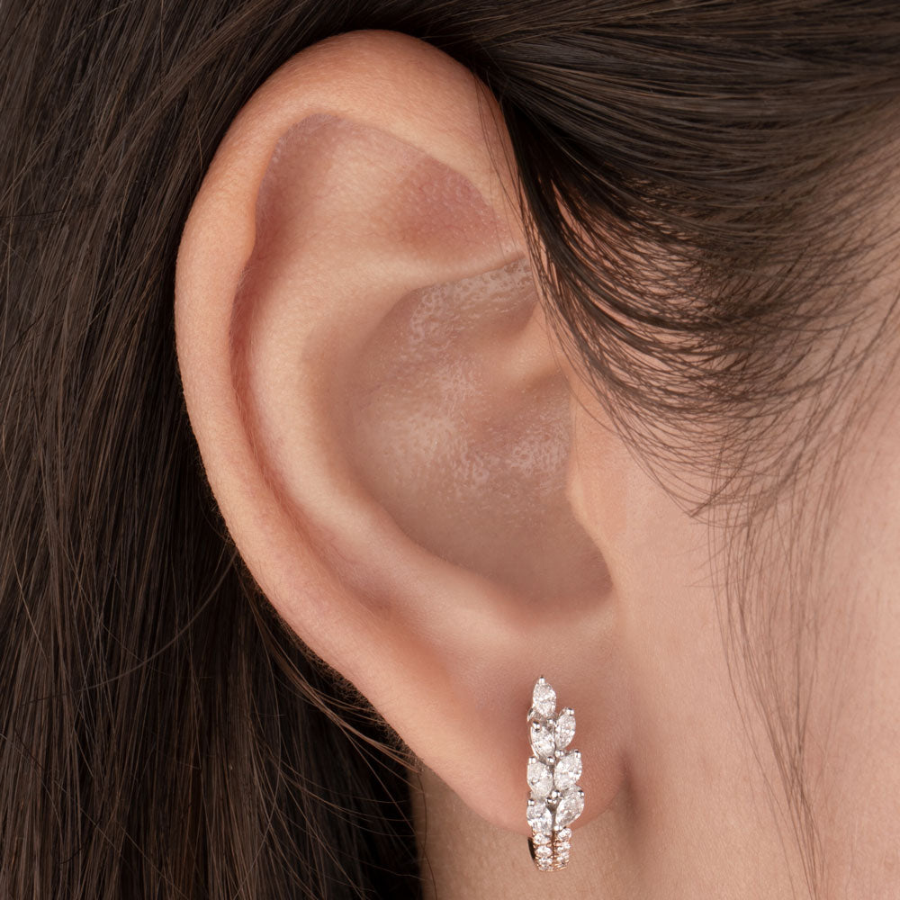 18K Yellow Gold Diamond Earrings - 0.763ct VS-SI-GH