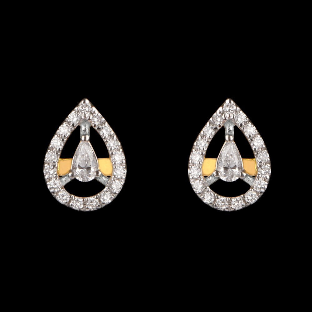 18K Yellow Gold Diamond Earrings - 0.24ct VVS-FG