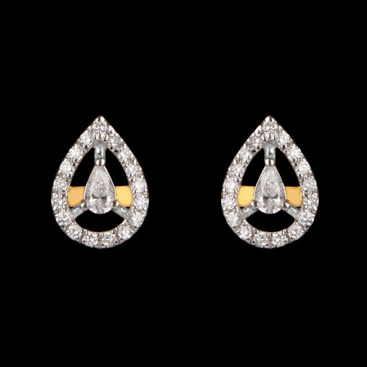 18K Yellow Gold Diamond Earrings - 0.24ct VVS-FG