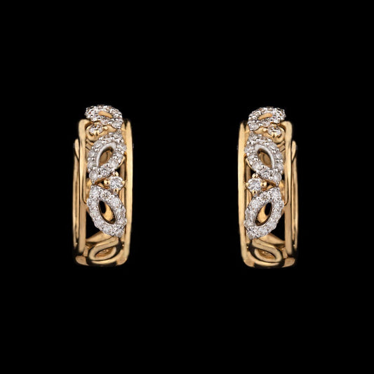 14K Yellow Gold Diamond Earrings - 0.35ct SI-GH