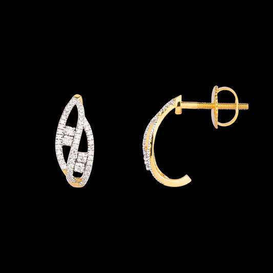 18K Yellow Gold Diamond Earrings - 0.565ct VS-SI-GH