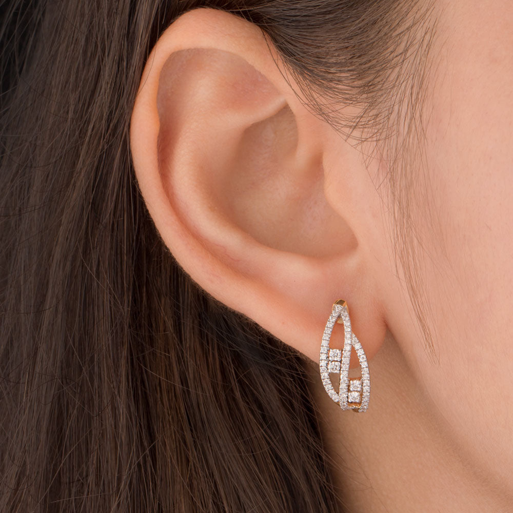 18K Yellow Gold Diamond Earrings - 0.565ct VS-SI-GH