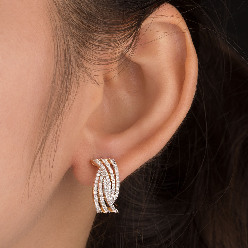 14K Yellow Gold Diamond Earrings - 0.795ct VS-SI-FG