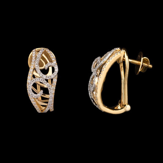 18K Yellow Gold Diamond Earrings - 0.56ct VVS-FG