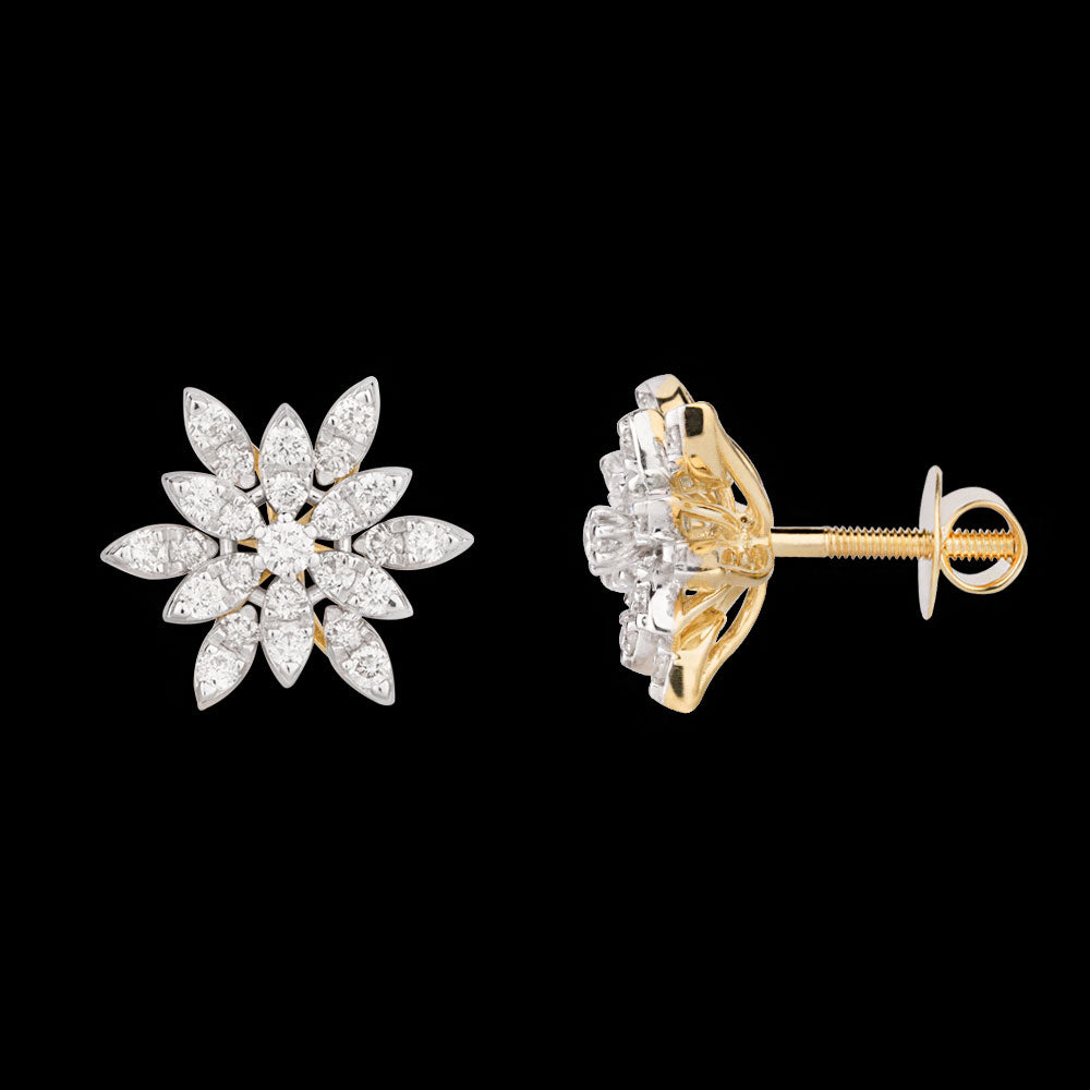 18K Yellow Gold Diamond Earrings - 0.57ct VVS-VS-GH