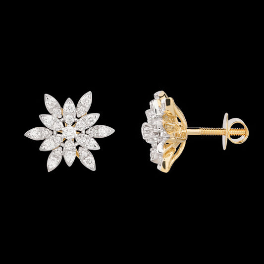 18K Yellow Gold Diamond Earrings - 0.57ct VVS-VS-GH
