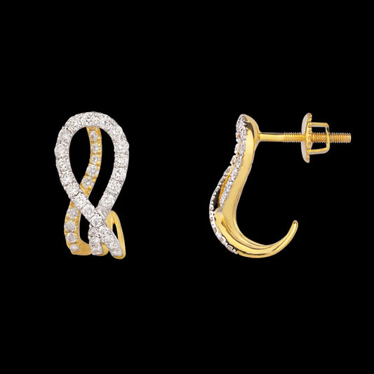 18K Yellow Gold Diamond Earrings - 0.754ct VS-SI-GH
