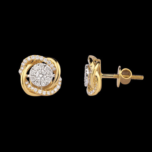 18K Yellow Gold Diamond Earrings - 0.515ct VS-SI-GH