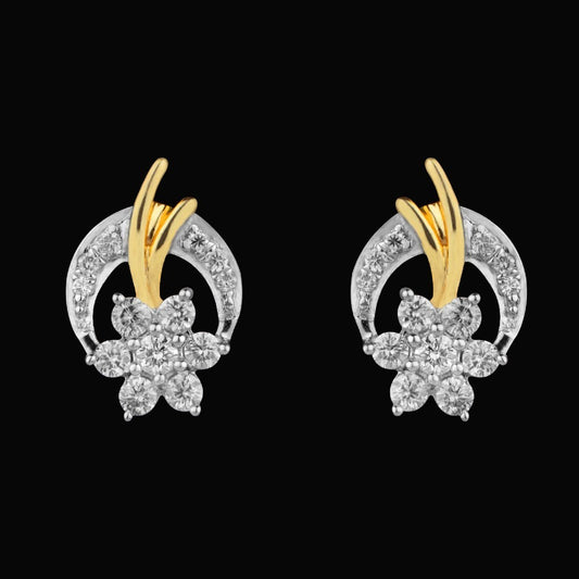 14K Yellow Gold Diamond Earrings - 0.44ct SI-IJ