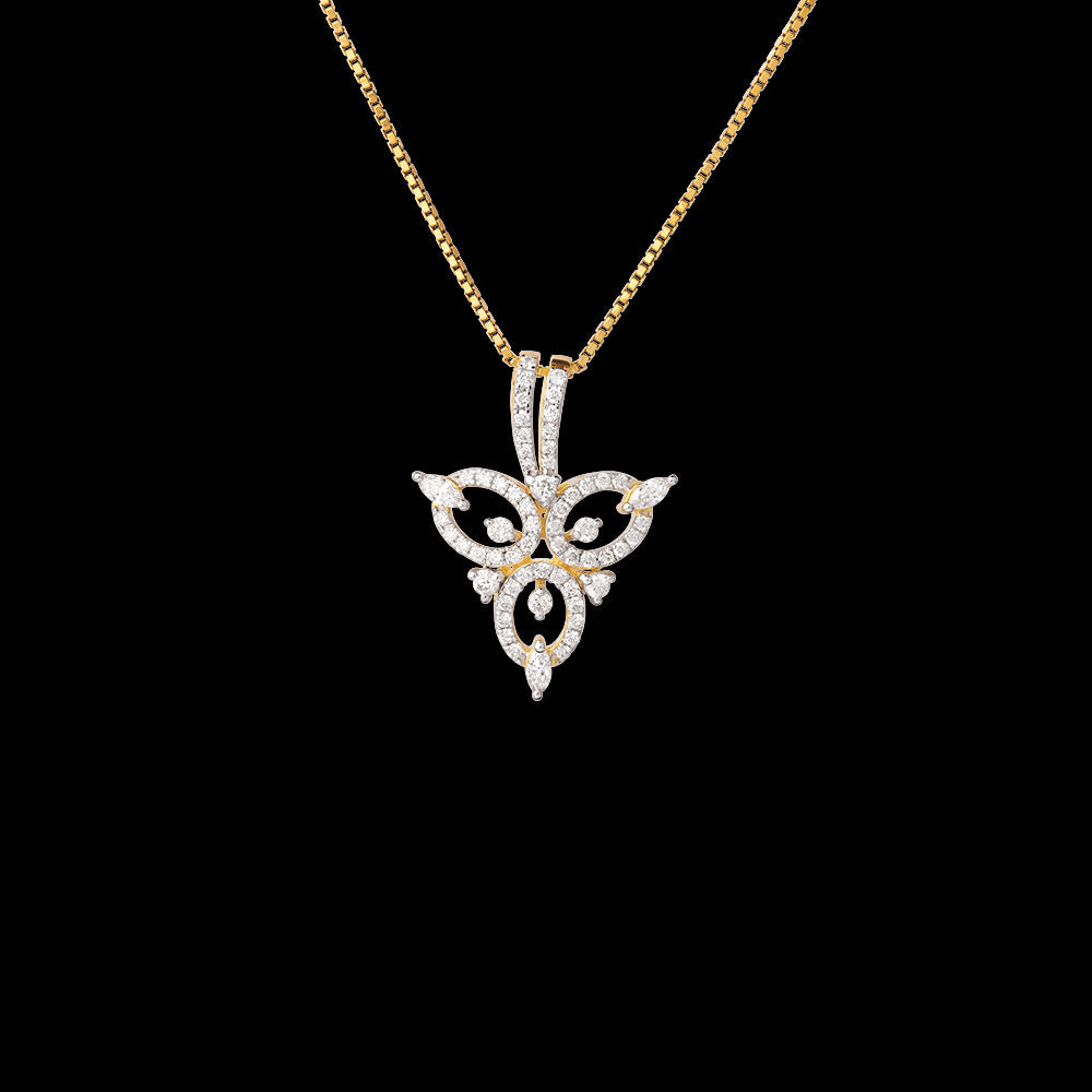 18K Yellow Gold Diamond Pendant - 0.534ct VVS-VS-GH