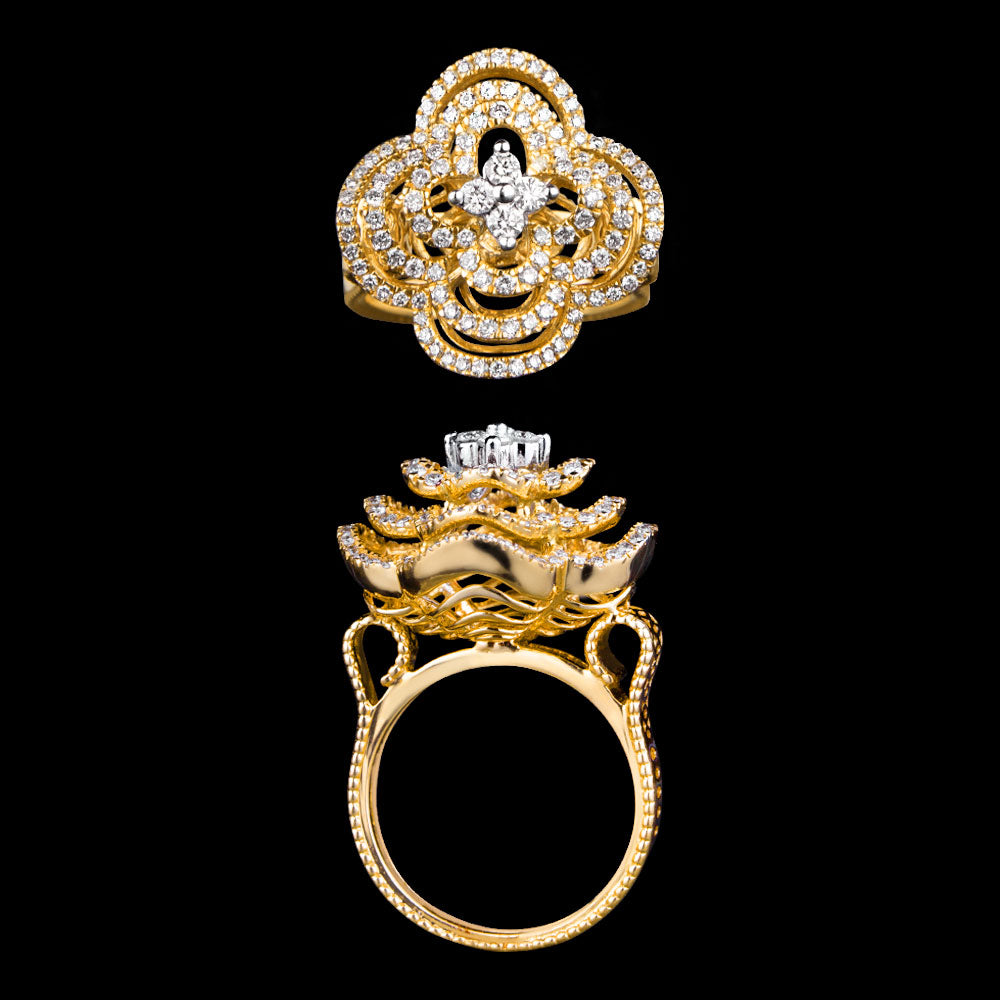 14K Yellow Gold Diamond Ring - 0.91ct VS-SI-FG