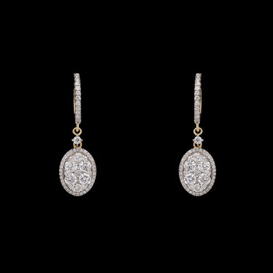 14K Yellow Gold Diamond Earrings - 1.39ct SI-GH