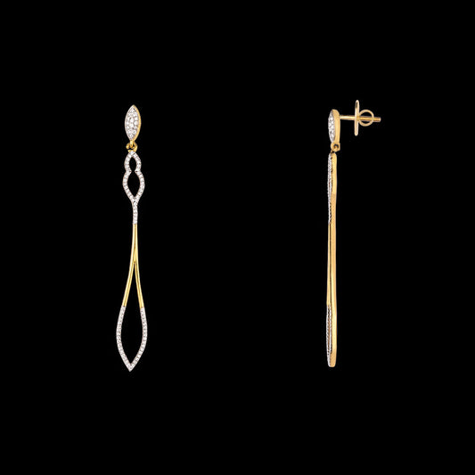 14K Yellow Gold Diamond Earrings - 0.37ct SI-GH