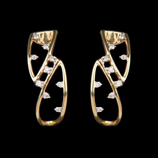 14K Yellow Gold Diamond Earrings - 0.06ct SI-HI
