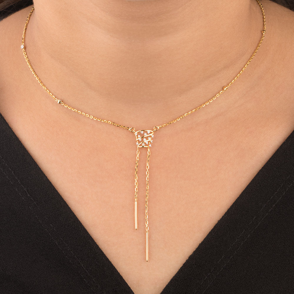 18K Yellow Gold Diamond Pendant - 0.126ct SI-IJ