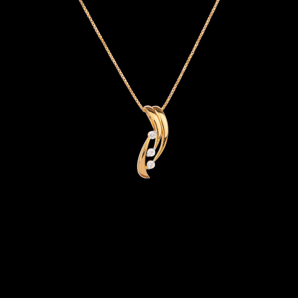 18K Yellow Gold Diamond Pendant - 0.12ct VVS-VS-GH