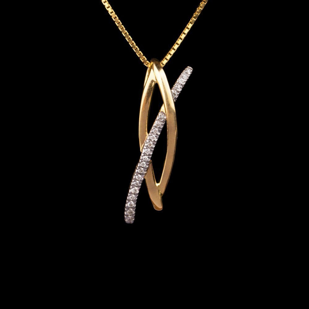 14K Yellow Gold Diamond Pendant - 0.06ct SI-IJ