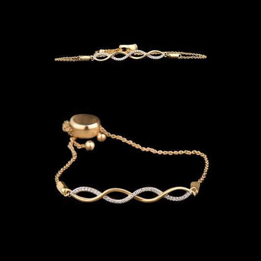 14K Yellow Gold Diamond Bracelet - 0.09ct SI-GH