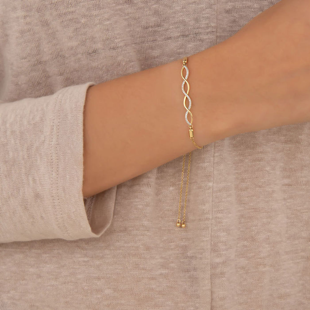 14K Yellow Gold Diamond Bracelet - 0.09ct SI-GH