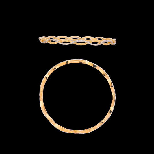 18K Yellow Gold Diamond Bangle - 0.695ct VS-SI-GH