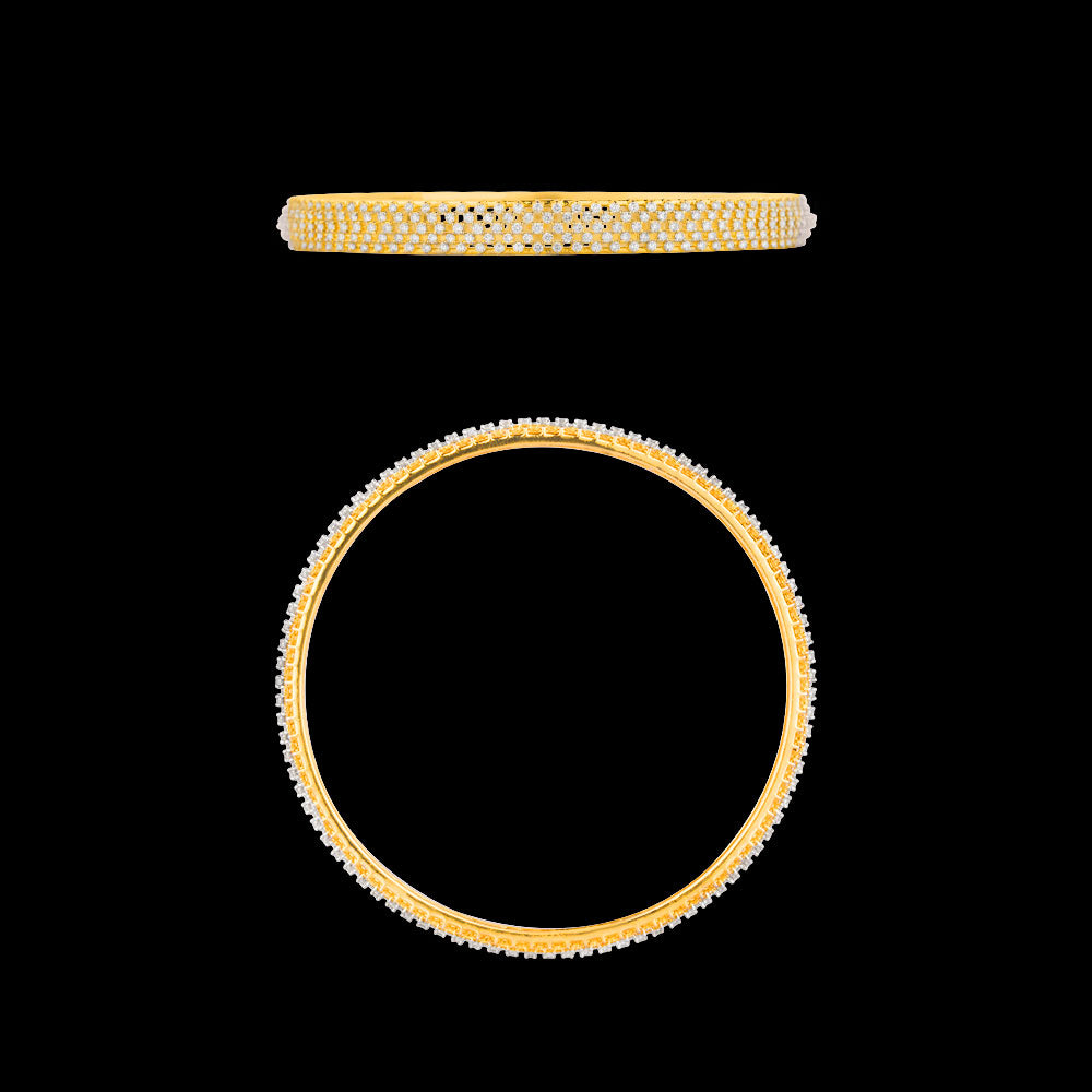 14K Yellow Gold Diamond Bangle - 3.865ct VVS-EF