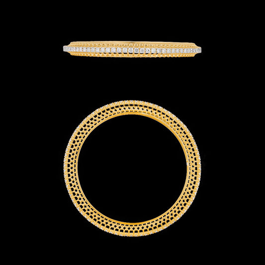 18K Yellow Gold Diamond Bangle - 7.494ct SI-GH