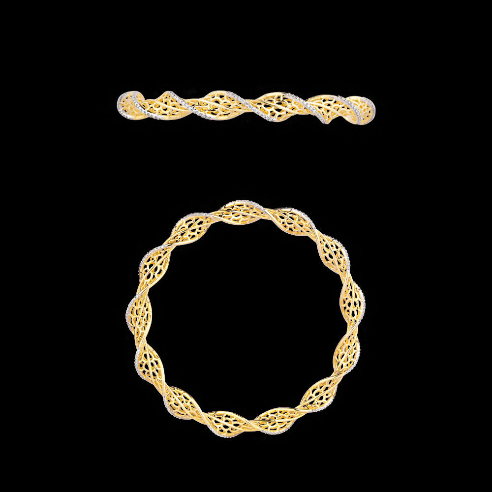 18K Yellow Gold Diamond Bangle - 0.569ct VVS-EF
