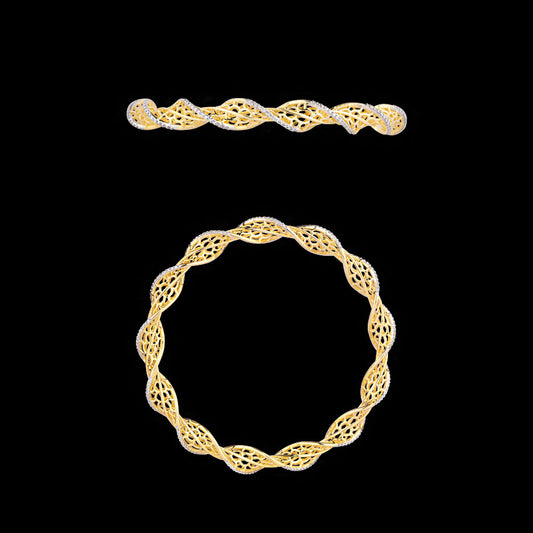 18K Yellow Gold Diamond Bangle - 0.569ct VVS-EF