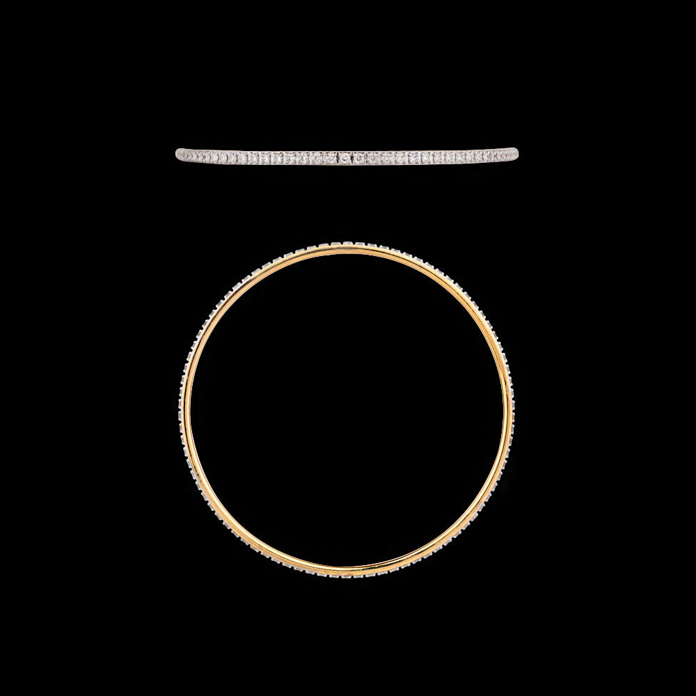 18K Yellow Gold Diamond Bangle - 3.53ct VS-GH