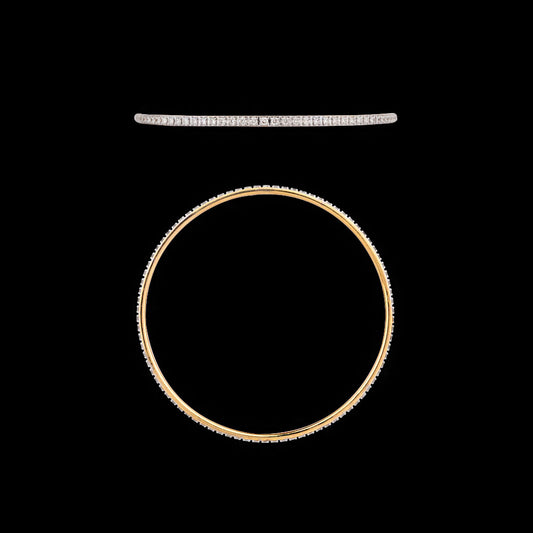 18K Yellow Gold Diamond Bangle - 3.53ct VS-GH