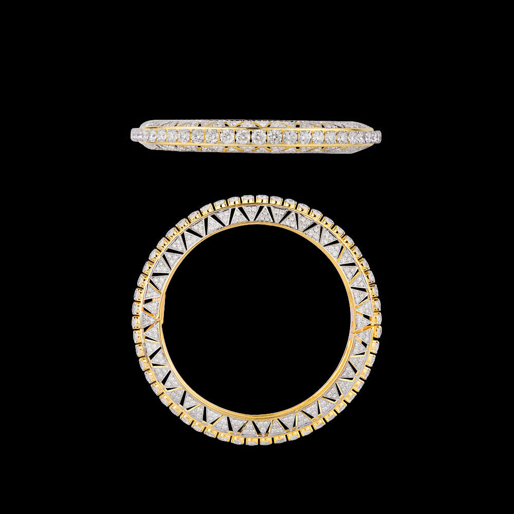18K Yellow Gold Diamond Bangle - 38.632ct VVS-VS-GH