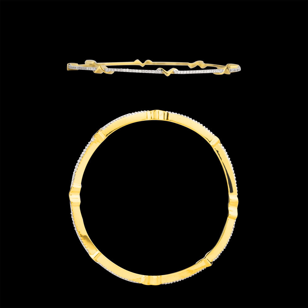 18K Yellow Gold Diamond Bangle - 1.423ct VS-GH