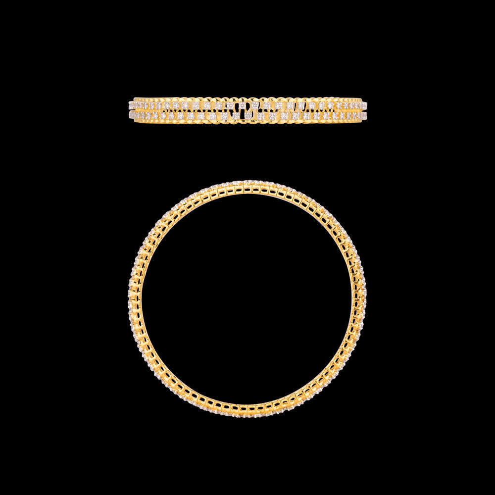18K Yellow Gold Diamond Bangle - 7.392ct VVS-VS-GH