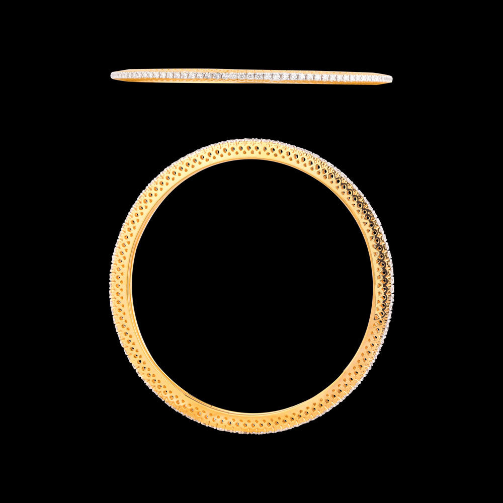 18K Yellow Gold Diamond Bangle - 1.856ct VS-EF
