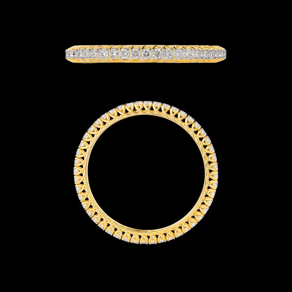 18K Yellow Gold Diamond Bangle - 29.76ct VVS-VS-GH