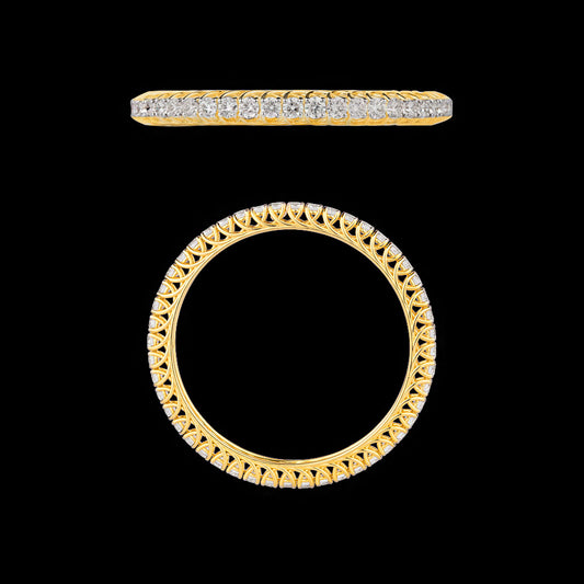 18K Yellow Gold Diamond Bangle - 29.76ct VVS-VS-GH