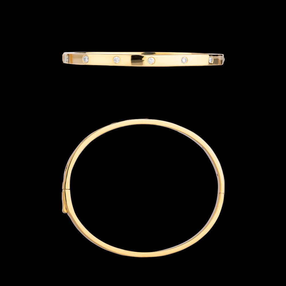 18K Yellow Gold Diamond Kada - 0.51ct VS-HI