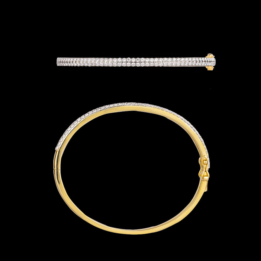 14K Yellow Gold Diamond Kada - 1.45ct VS-SI-FG