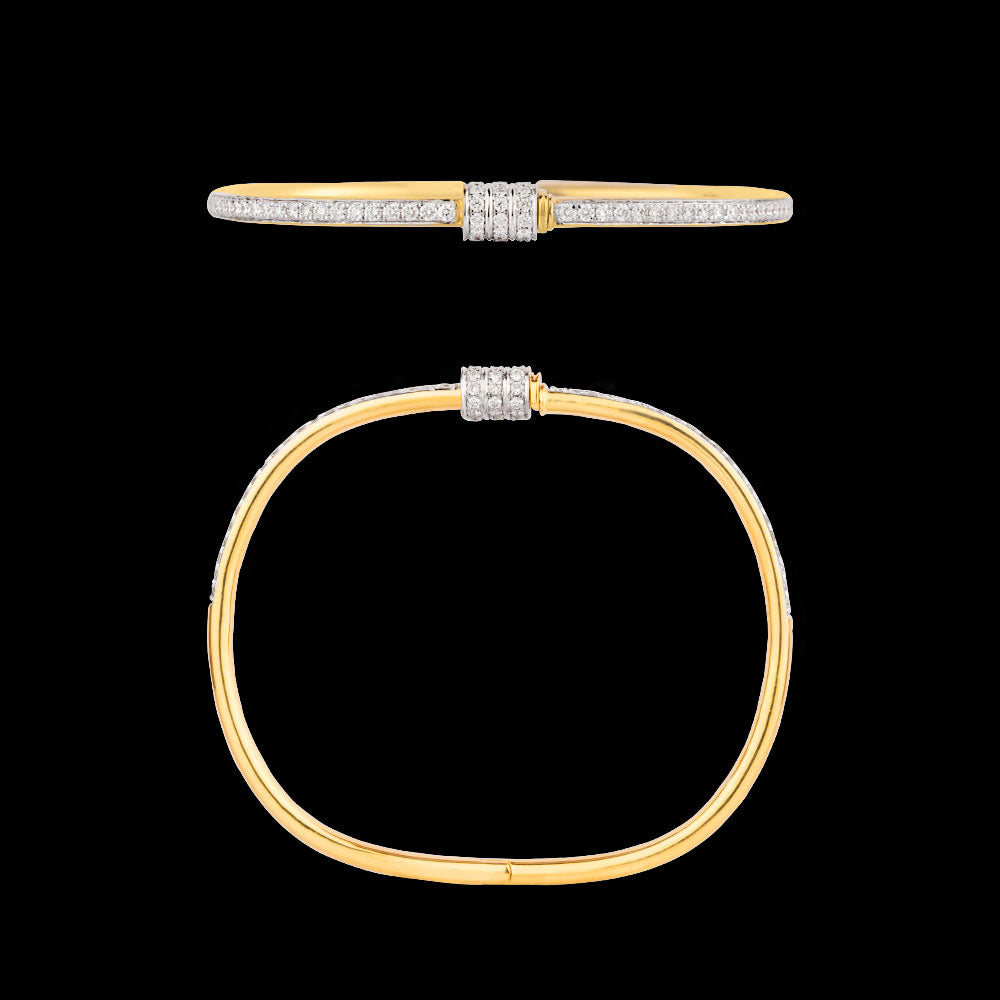 18K Yellow Gold Diamond Kada - 1.293ct VS-GH