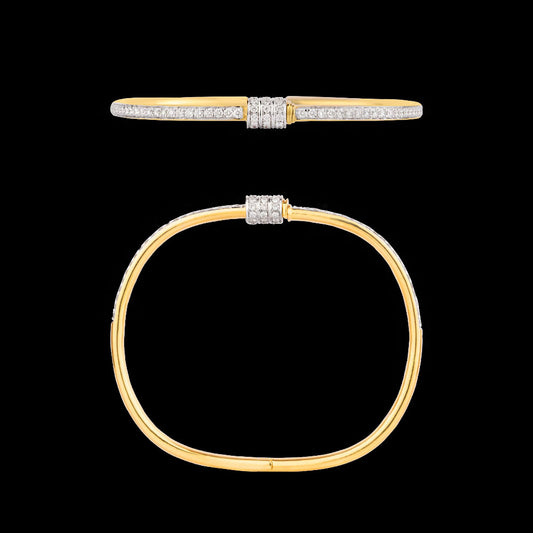 18K Yellow Gold Diamond Kada - 1.293ct VS-GH