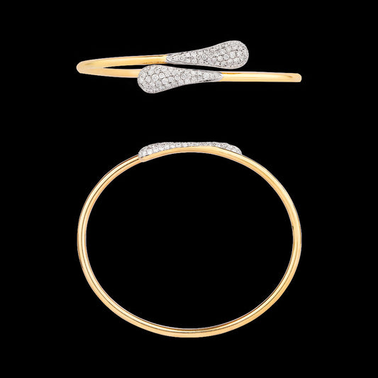 14K Yellow Gold Diamond Kada - 1.108ct VS-GH