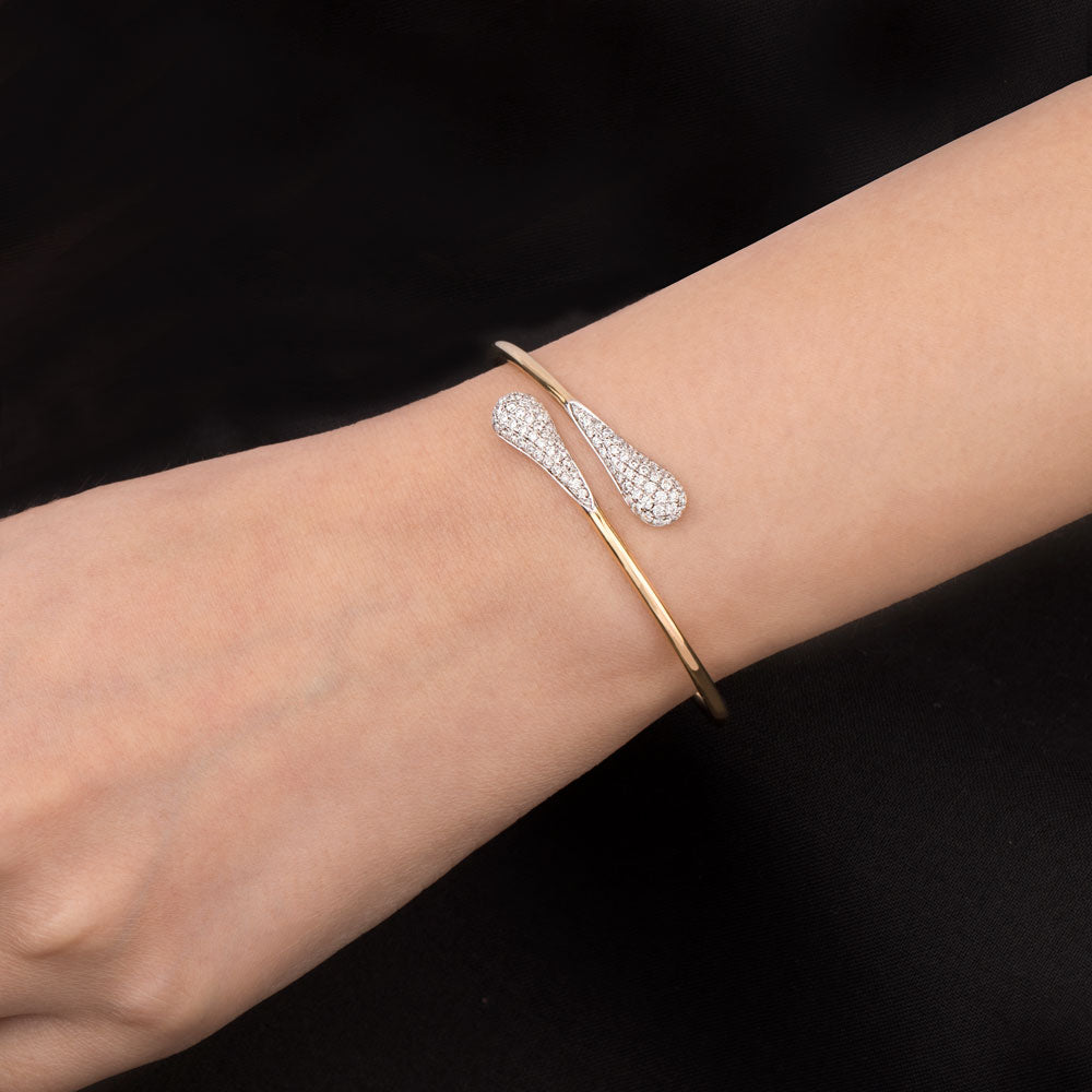 14K Yellow Gold Diamond Kada - 1.108ct VS-GH