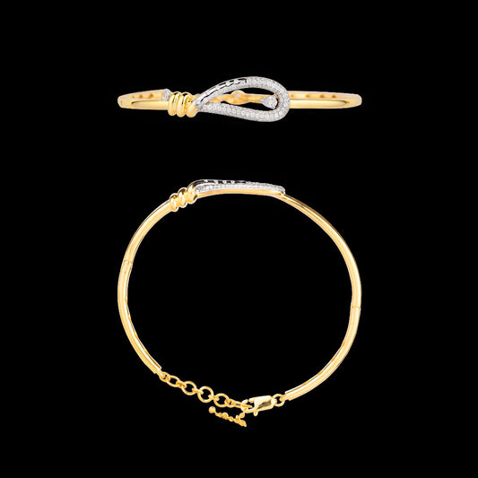 18K Yellow Gold Diamond Kada - 0.556ct VVS-EF