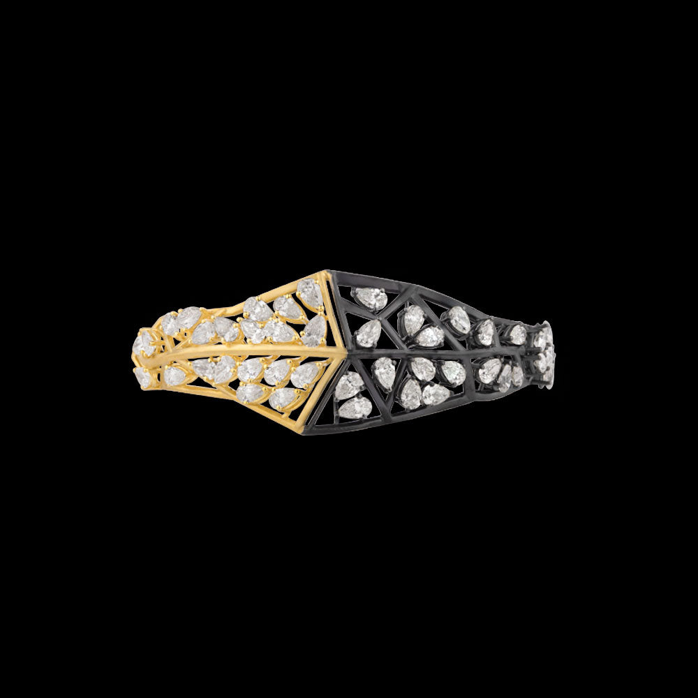 14K Yellow Gold Diamond Kada - 8.946ct VS-SI-JK