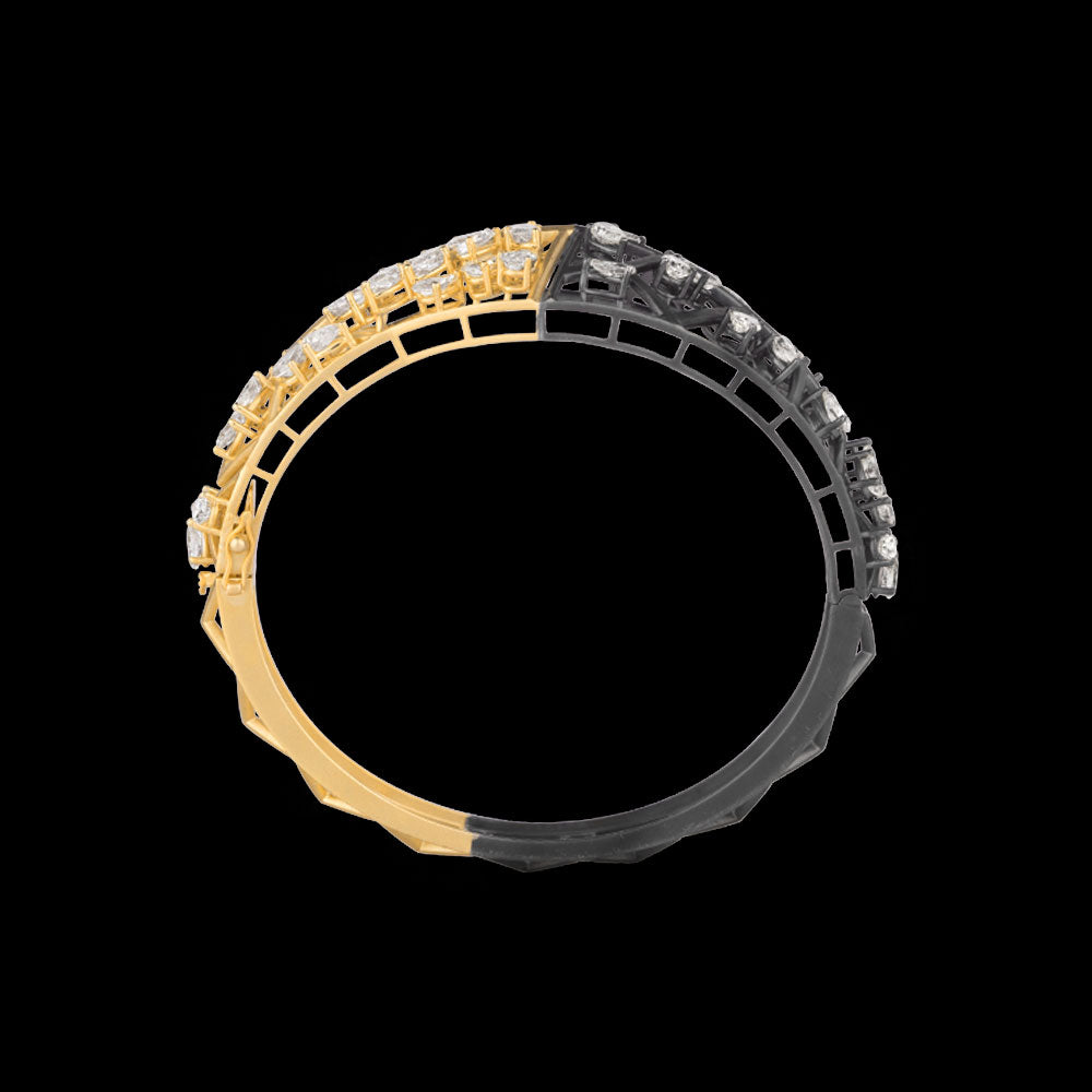 14K Yellow Gold Diamond Kada - 8.946ct VS-SI-JK