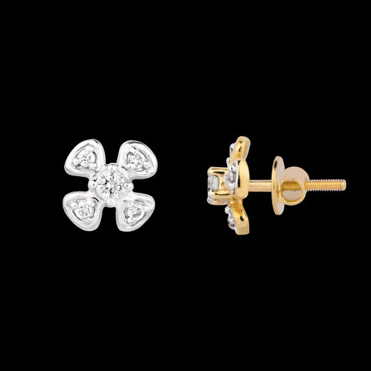 14K Yellow Gold Diamond Earrings - 0.16ct SI-GH