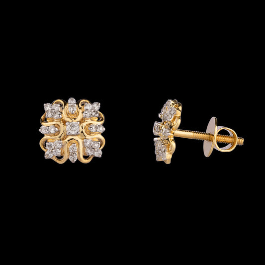 14K Yellow Gold Diamond Earrings - 0.28ct SI-GH